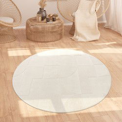 Laagpolig Japandi Vloerkleed Tokyo - Creme - 80x150 cm