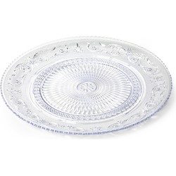 Plasticforte Onbreekbare Ontbijt/gebakbordjes - kunststof - kristal stijl - transparant - 18 cm - Campingborden