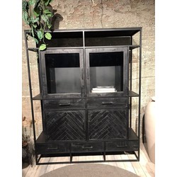 Benoa Jax 4 Door 5 Drawer Cabinet Black 160 cm