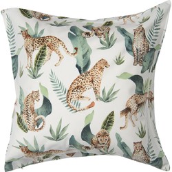 Clayre & Eef Kussenhoes  45x45 cm Groen Polyester Vierkant Tijger Sierkussenhoes