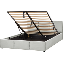 BOUSSE - Boxspring - Lichtgrijs - 140 x 200 cm - Fluweel