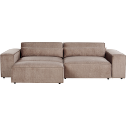 HELLNAR - Tweezitsbank met ottomaan - Lichtbruin - Polyester