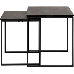 Salontafel Zwart Keramiek - 50x50x55cm - Glentruan