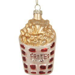Clayre & Eef Kersthanger 6x3x10 cm Wit Glas