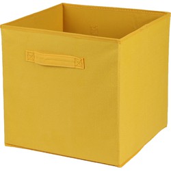 Urban Living Opbergmand/kastmand Square Box - karton/kunststof - 29 liter - geel - 31 x 31 x 31 cm - Opbergmanden