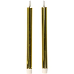 Anna's Collection Led dinerkaarsen - 2x - goud glimmend - 25 cm - LED kaarsen