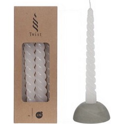 Twisted Candles Set 4 st. White