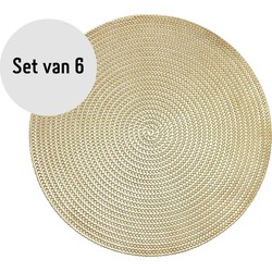 Krumble Placemat rond - PVC - Goud - Set van 2