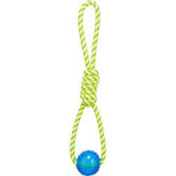 TRIXIE AQUATOY TOUW TREKSPEELTJE DRIJVEND POLYESTER GEEL / GROEN 6X6X40 CM 3ST