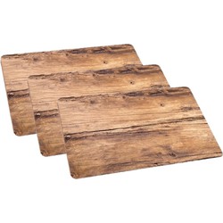 Set van 6x stuks placemats eikenhout opdruk 44 x 28,5 cm - Placemats