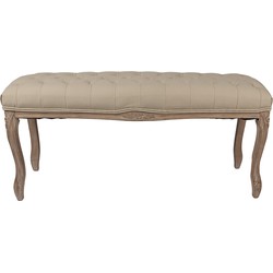 Clayre & Eef Bankje 112x36x50 cm Bruin Beige Hout Textiel