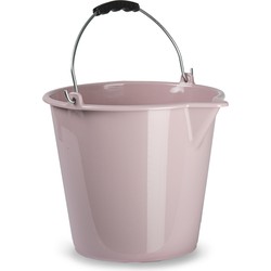 Huishoud schoonmaak emmer kunststof oud roze 9 liter inhoud 30 x 26 cm - Emmers