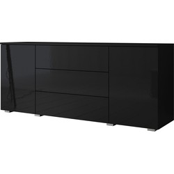 Meubella Dressoir Pure - Zwart - 150 cm