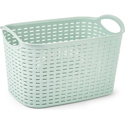 Plasticforte opbergmand/kastmandje - 19 liter - mintgroen - kunststof - 29 x 39 x 25 cm - Opbergmanden