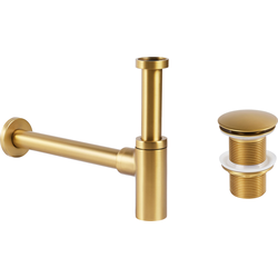 MAFREDI - Wastafel sifon met klik afvoer - Goud - Messing