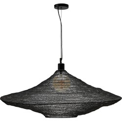 Kave Home - Makai-plafondlamp van metaal met zwarte afwerking Ø 87 cm