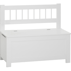 MISOU Opbergbox met Bank - Speelgoedkist - Met deksel - Wit - Hout - Opbergbank - Kinderbank - RUMI