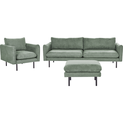 VINTERBRO - Bankenset met ottomaan - Lichtgroen - Polyester