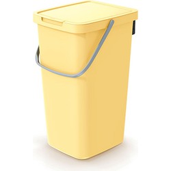 Keden GFT of rest afvalbak - geel - 25L - afsluitbaar - 26 x 29 x 48 cm - klepje/hengsel - Prullenbakken