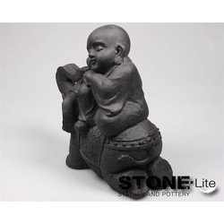 Boeddha op olifant l44b24h41 cm Stone-Lite - stonE'lite