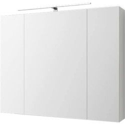 ML-Design spiegelkast, met LED-verlichting, wit, spaanplaat