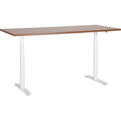 DESTINAS - Elektrisch bureau - Donkerhout/Wit - 180 cm - MDF