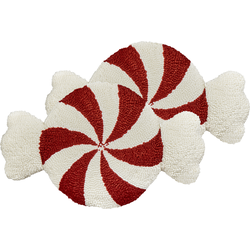 Beliani SPIRAL CANDY - Sierkussen-Rood-Bouclé