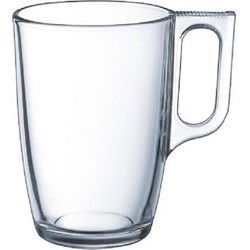 Luminarc Theeglazen - 18x stuks - glas - met oor - 320 ml - theekopjes - Koffie- en theeglazen