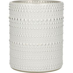 Countryfield Luxe theelichthouder - Aurora - parel wit/zilver - D7 x H8 cm - Waxinelichtjeshouders