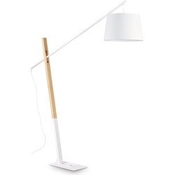 Ideal Lux - Eminent - Vloerlamp - Hout - E27 - Wit