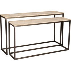 PTMD Zoah Black Travertine Rectangle Sidetable SV2