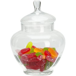 Excellent Houseware Snoeppot/voorraadpot Sweets - 5000 ml - glas - luchtdichte deksel - D21 x H28 cm - Voorraadpot