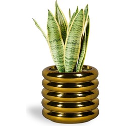 Bloempot voor Binnen - Keramiek Glazed - Goud - Ø 22 cm