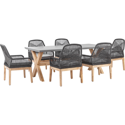 OLBIA  - Tuinset voor 6 stoelen - Lichtgrijs - Vezelcement