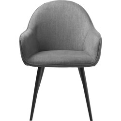Eetkamerstoel Stof - Grijs - 65x60x84cm - Stoel Minto Met AL - Set van 2