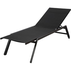 DKS lounger Quaoar aluminium zwart texileen - ligstoel tuin