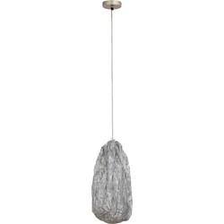 PTMD Hanglamp Maitia - 30x30x48 cm - Textiel - Zilver