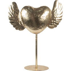 Clayre & Eef Decoratie Beeld Hart Goudkleurig Metaal