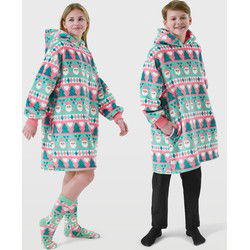 Textino JOLLLY SANTA - Hoodie for teenager 60x90 cm - Geranium Pink - pink - Textino