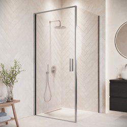 Badplaats Douchecabine Alava 90 x 90 x 190 cm - Chroom - Douchewand met Draaideur
