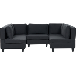UNSTAD - Modulaire bank - Zwart - 5-zits -  Polyester