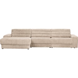 BePureHome Date Chaise Longue Links - Ribstof - Naturel - 78x316x162