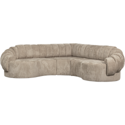 BePureHome Croissant Hoekbank - Polyester - Zand - 83x260x260