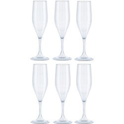 Juypal Champagneglas - 6x - transparant - kunststof - 150 ml - Champagneglazen