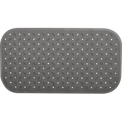 MSV Douche/bad anti-slip mat badkamer - rubber - grijs - 36 x 76 cm - Badmatjes