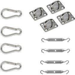 Roestvast stalen schaduwdoek ophangaccessoires / ophangen schaduwdoek 12-delig - Schaduwdoeken