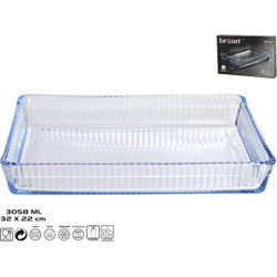 Glazen ovenschaal-serveerschaal rechthoekig 32 x 22 cm  - Ovenschotel oven serveerschaal van glas