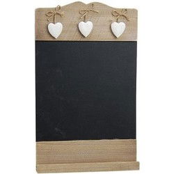 G. Wurm Memo krijtbord met hartjes - hout - 24 x 38 cm - Krijtborden