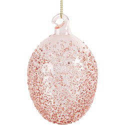Clayre & Eef Paashanger Ei Ø 6x9 cm Roze Glas