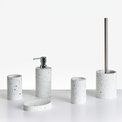 PERENE - Badkameraccessoireset - Terrazzo wit - Polyresin